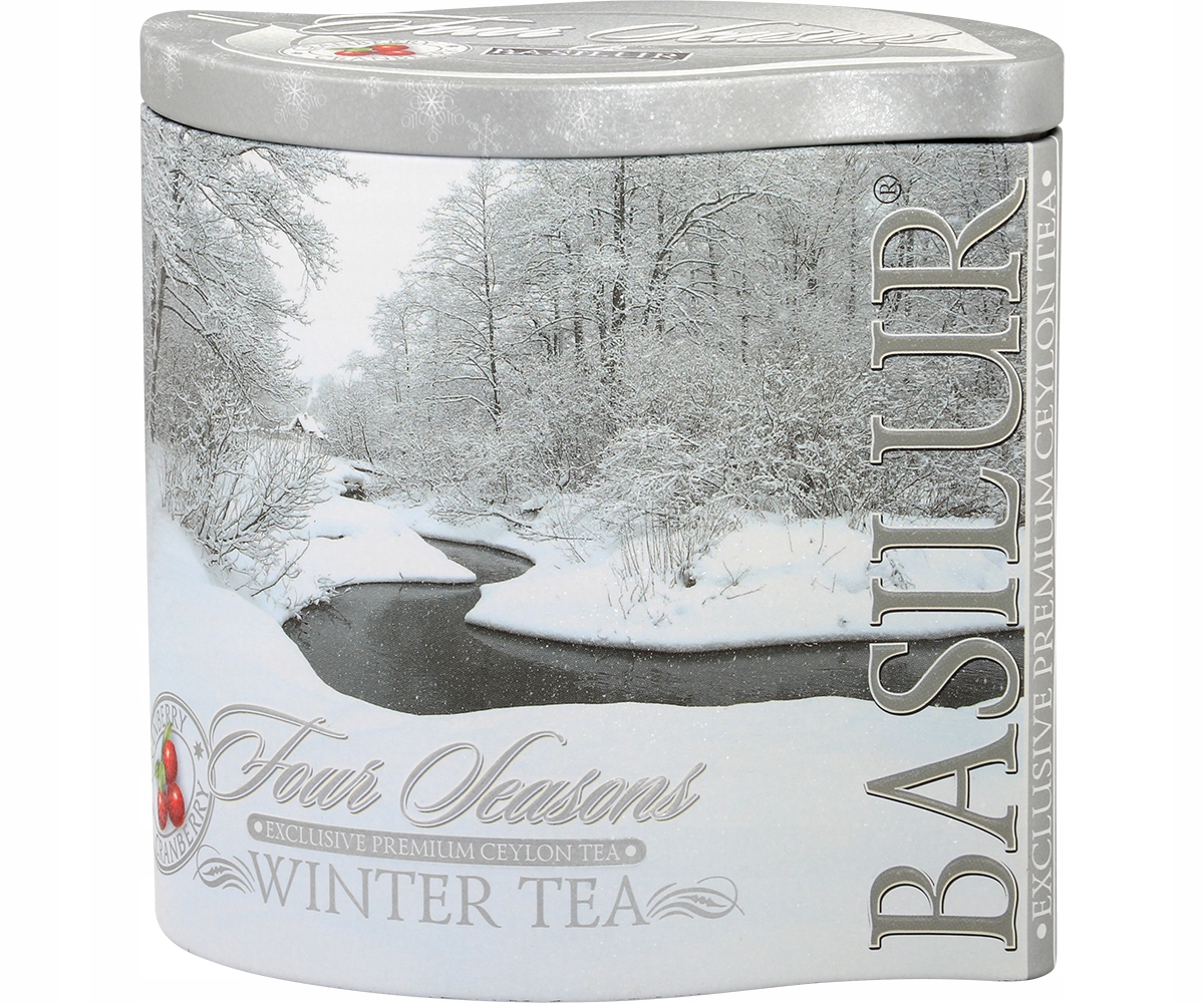 Levně Čaj černý Basilur Winter Tea Zimní list v plechovce Brusinky 100 g