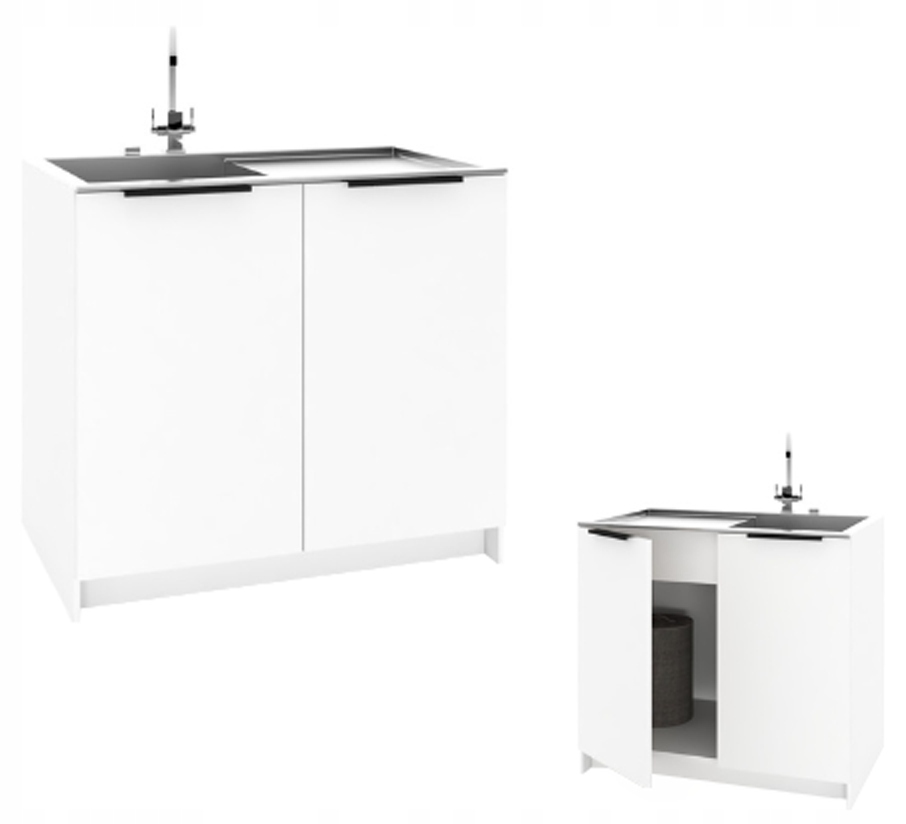 Kuchyňská skříňka pod dřez Stojící Kira Dolní Bílá 80 cm S Tlumením Dovírání