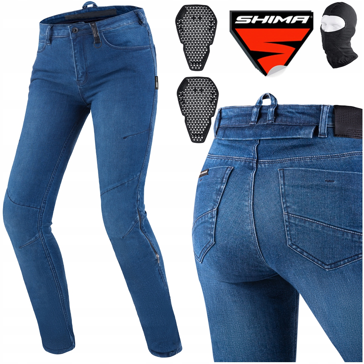 Motocyklové Nohavice Shima Metro Lady Blue Dámske Džínsy Darček 30/30