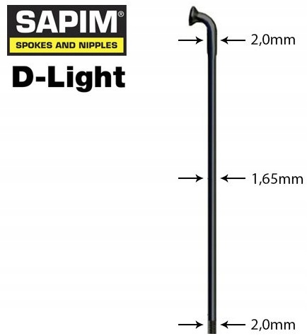 Sapim D-Light 2,0-1,65 мм, ширина 288 мм