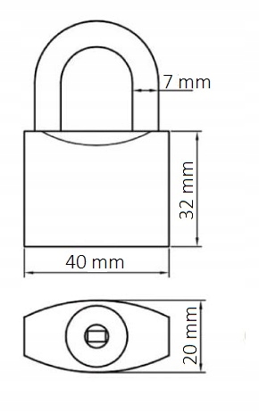 KŁÓDKA STALOWA HARTOWANA NIKLOWANA 40 mm 4 klucze Marka Handmet