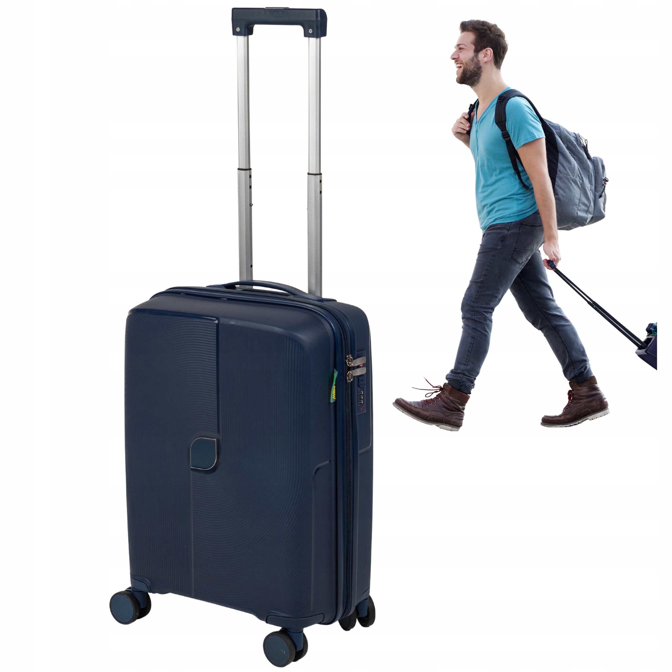 Kabinový Kufr Tmavě Modrý S Pp 55*38*22 2,5 Kg, 4 Kolečka Wizz Air Lot