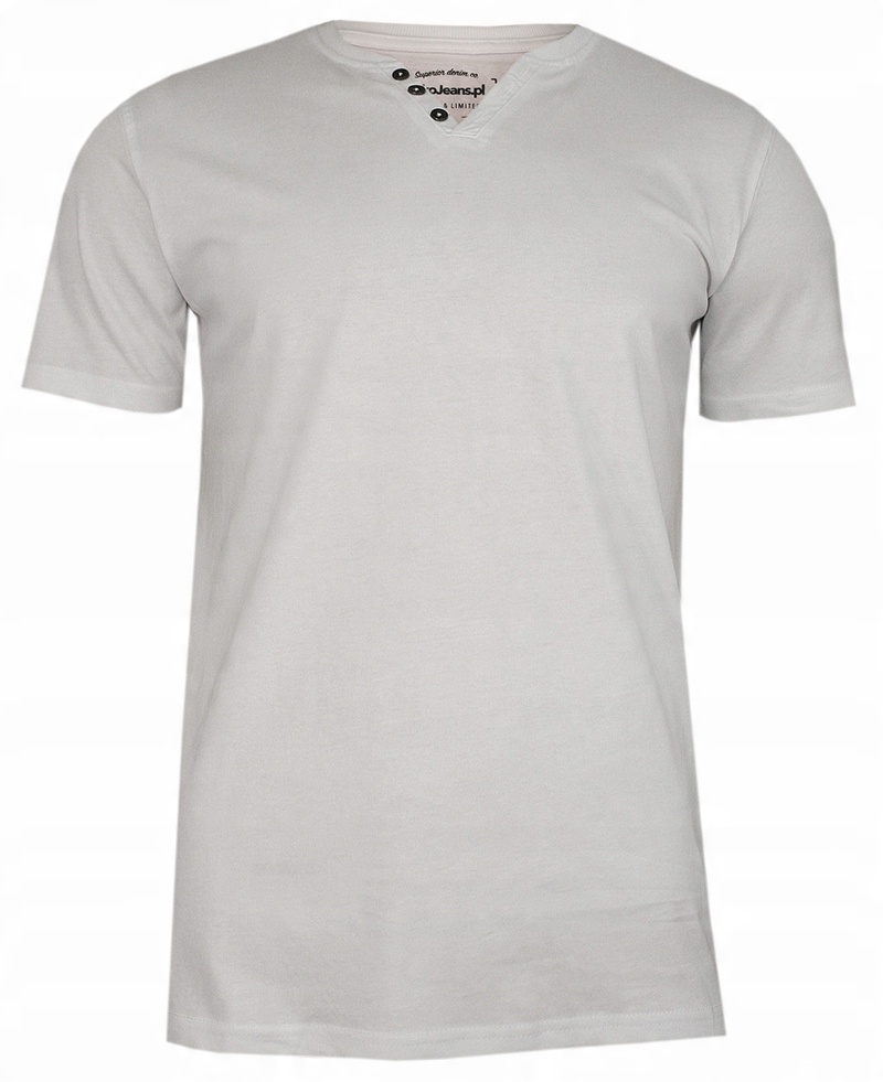 

Biały T-shirt - Dekolt z Guzikami - Pako Jeans XL