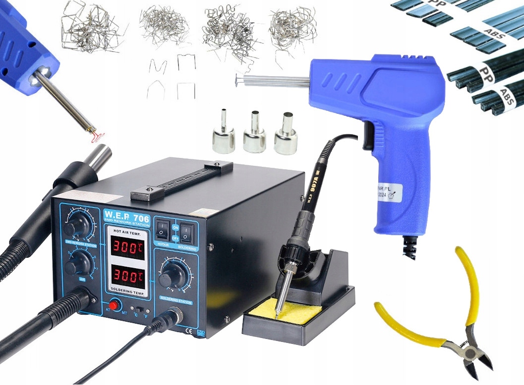 ZSZYWACZ PLASTIKU ZSZYWARKA SPAWARKA WEP 706 +Zestaw Tworzywo 3xDysze