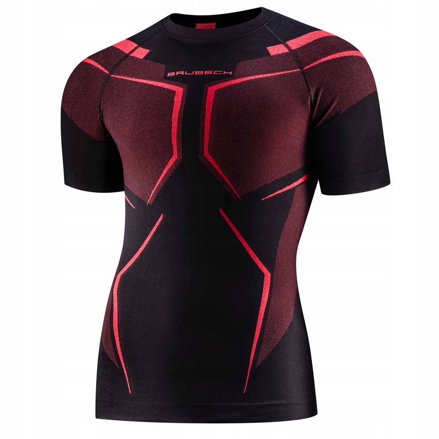 Brubeck Dry Koszulka Termoaktywna Męska Czarny/czerwony 2XL