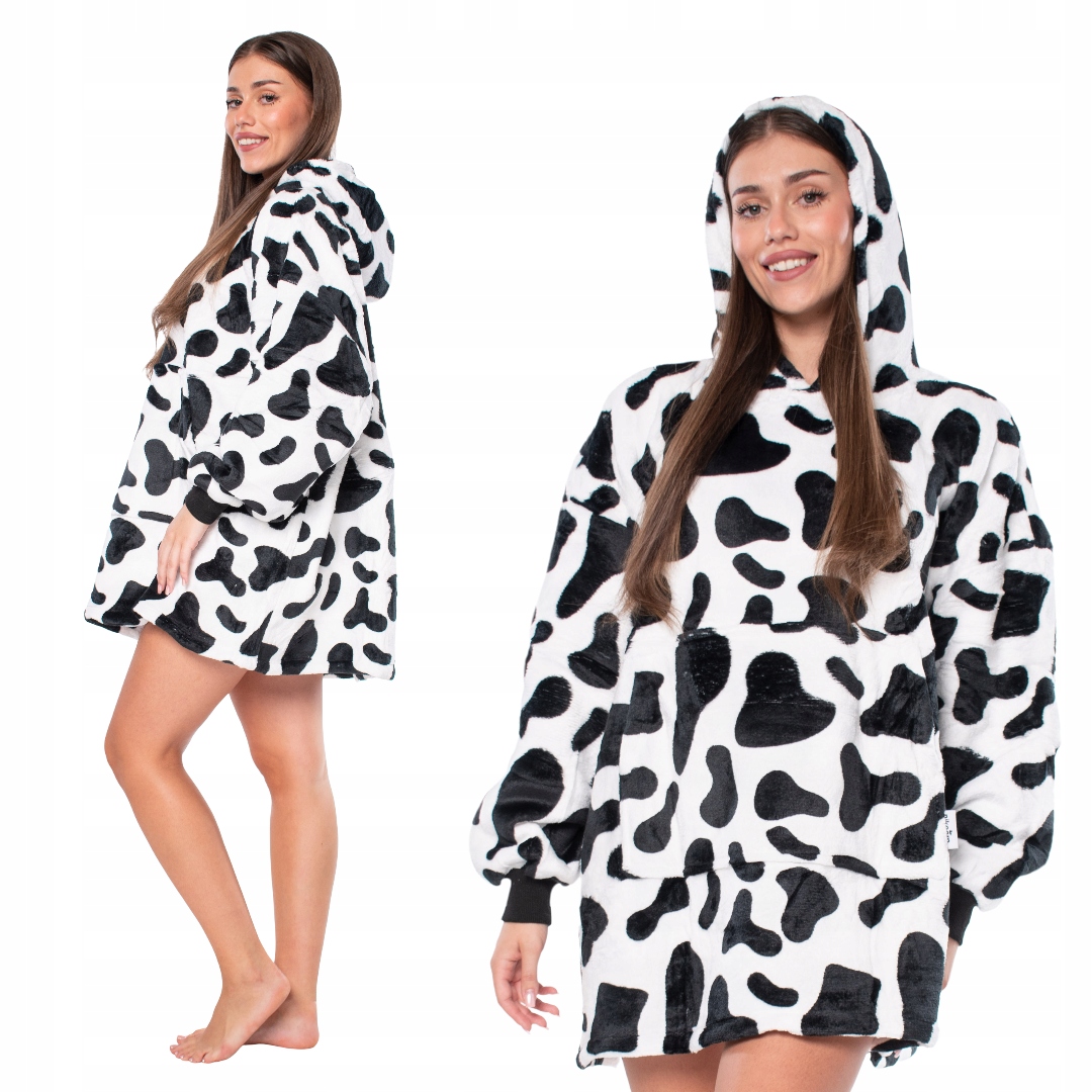 Mikina Deka Mikinová Deka 2v1 Oversize XXL Kapuce Tlustá Sherpa Krawie Laty