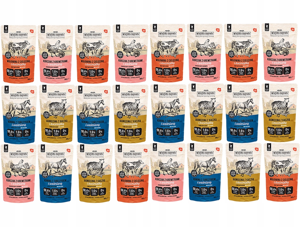 Wiejska Zagroda karma mokra dla kota Mix Smaków 24 x 100g bezzbożowa