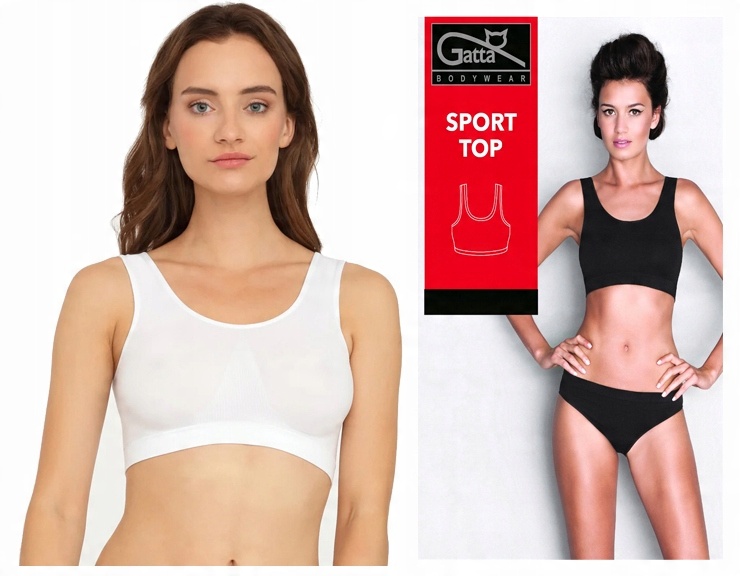 

Gatta Bezszwowy Biustonosz Sport Top Biały XL