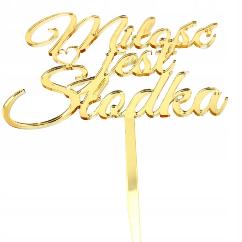 Topper Miłość Jest Słodka - Złote Lustro Marka inna