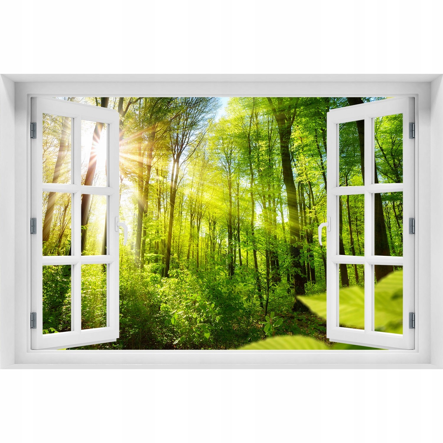 

3D Okno Naklejka na ścianę Las w słońcu 120x80