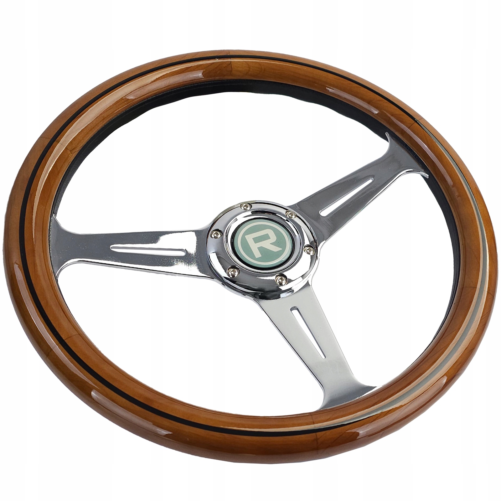 KIEROWNICA SPORTOWA DREWNIANA 350mm VINTAGE