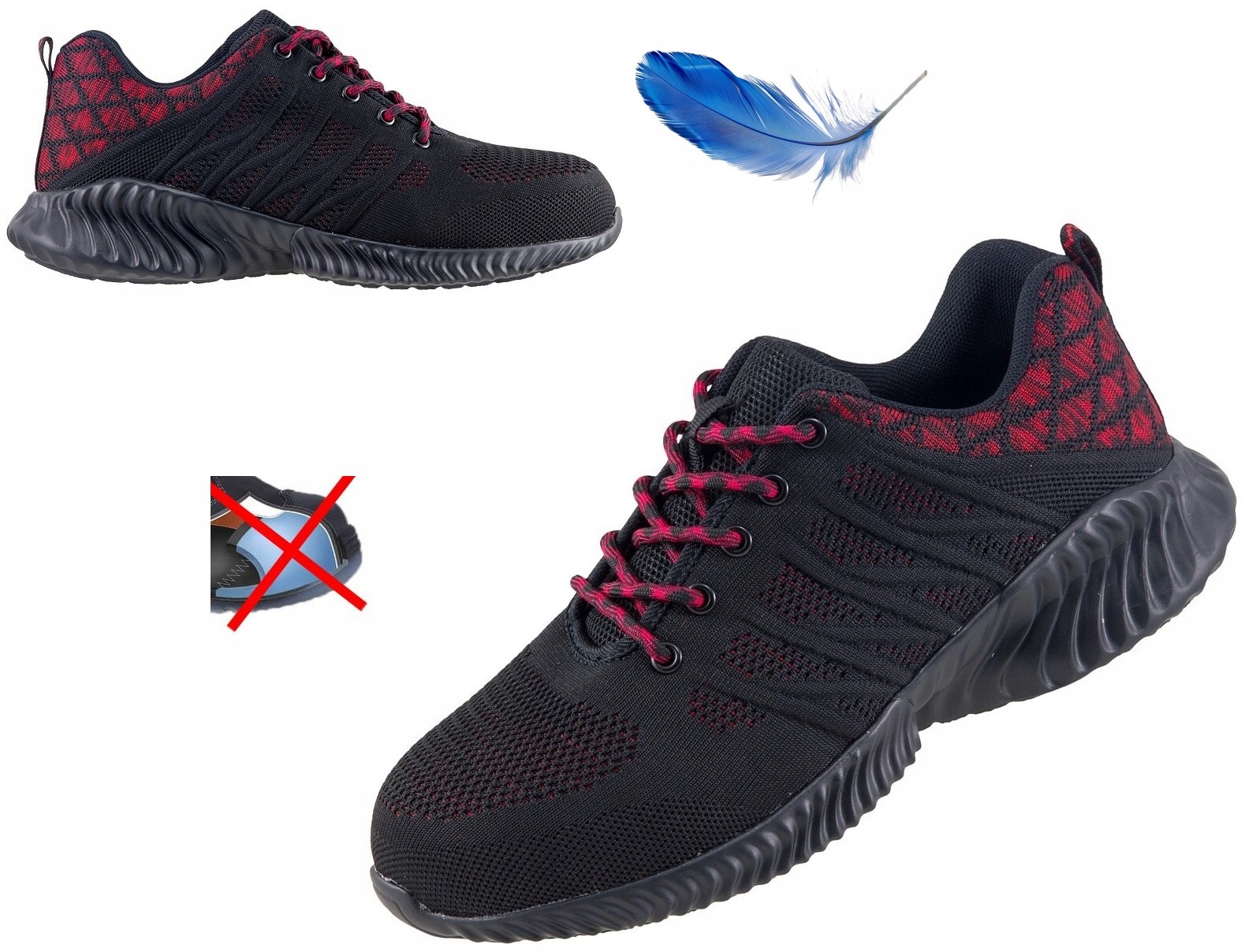 Buty robocze półbuty Bez Podnoska adidasy Przewiewne 246 Bardzo Lekkie 38