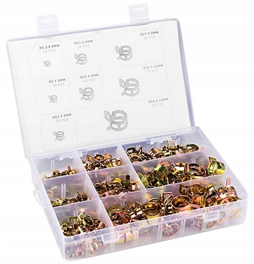 OPASKI SPRĘŻYNOWE ZACISKOWE DO WĘZY ZESTAW 160szt Marka Carmotion