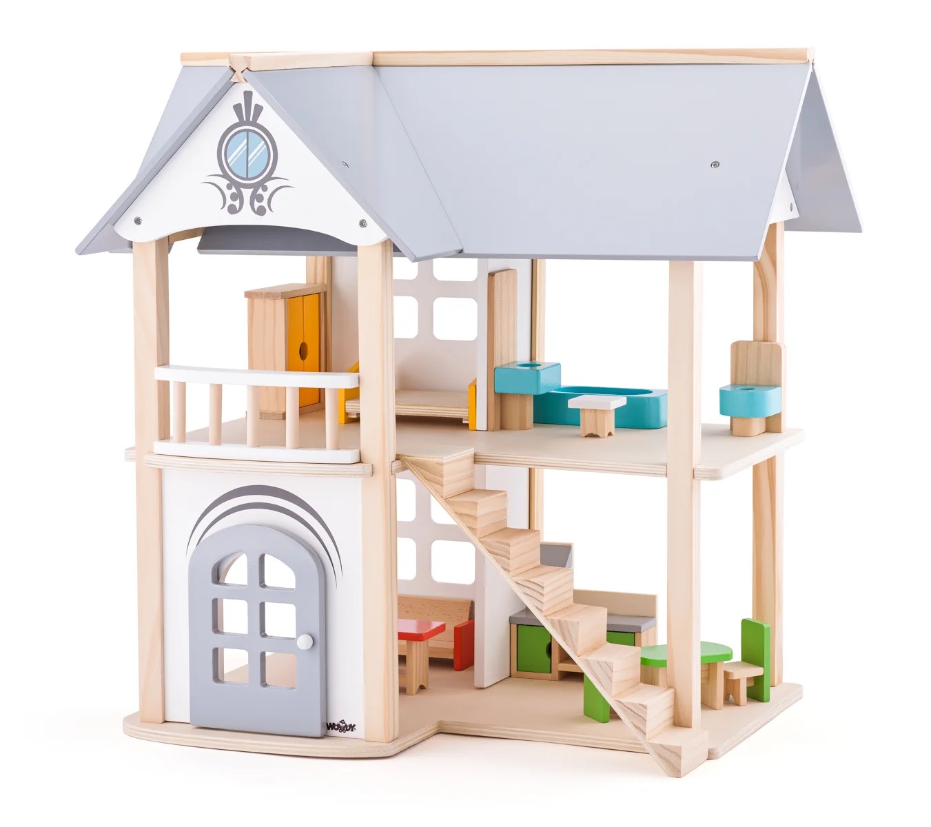 Domek Dla Lalek Drewniany Z Mebelkami Do Zabawy Dla Dzieci Woodyland