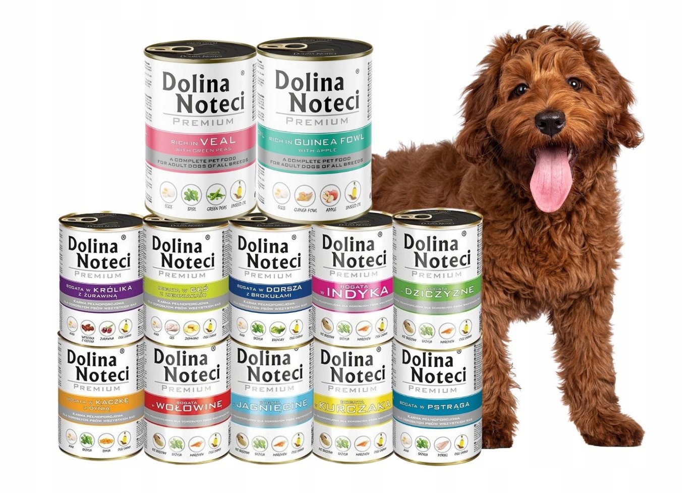 Levně Vlhké krmivo pro psy Dolina Noteci Premium mix chutí 12x400 g