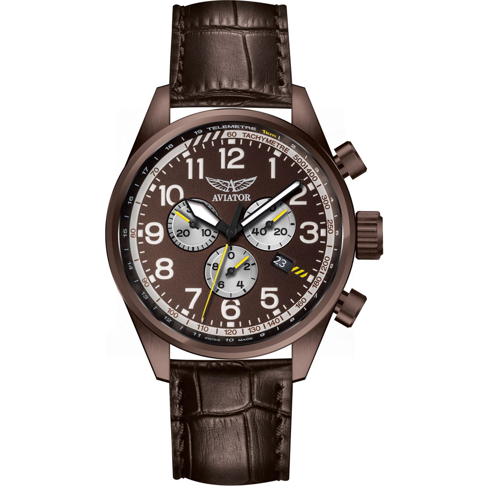 Pánské Hodinky Aviator V.2.25.8.172.4 hnědé
