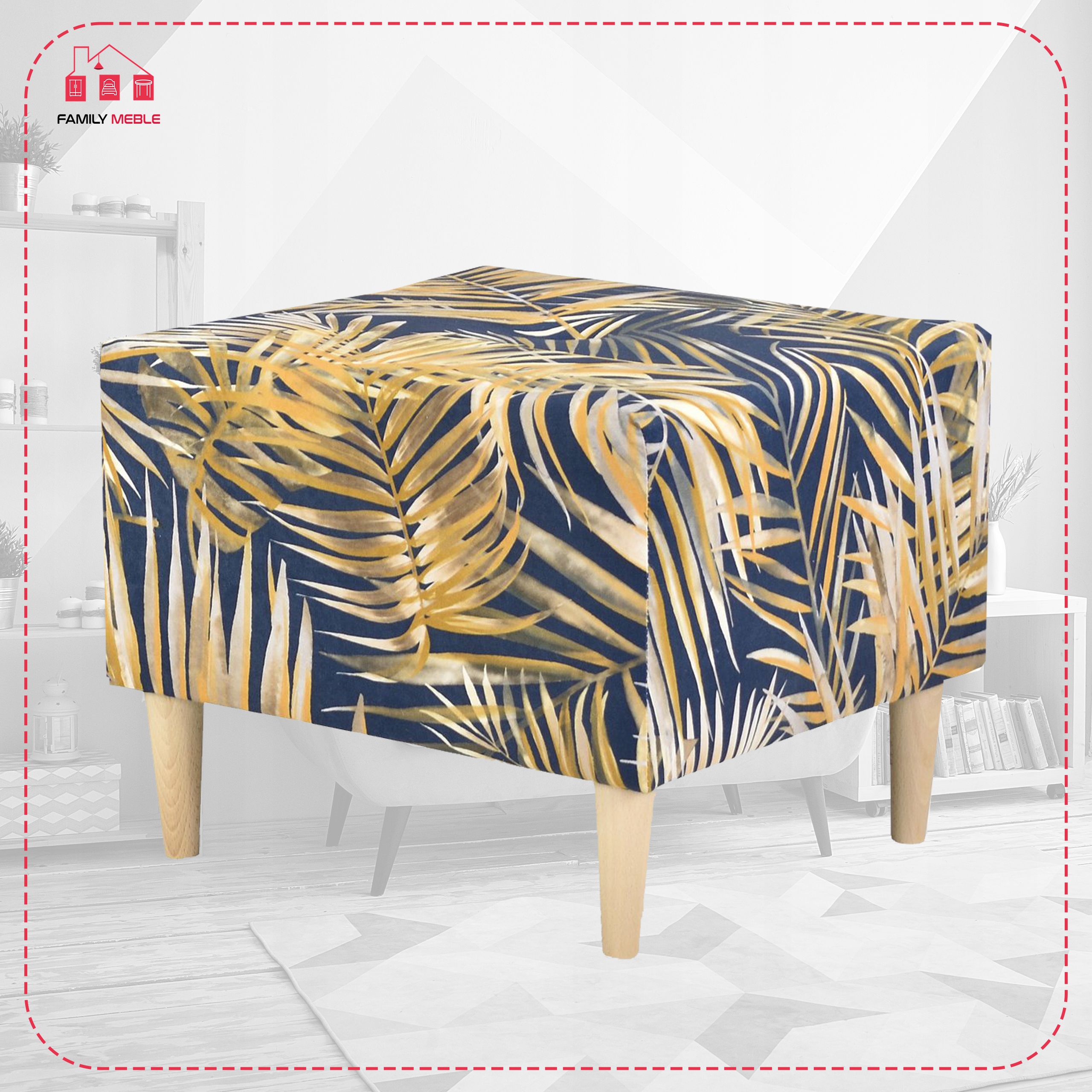 Pufa puf podnóżek siedzisko Ari Print Family Meble EAN (GTIN) 5904830778878