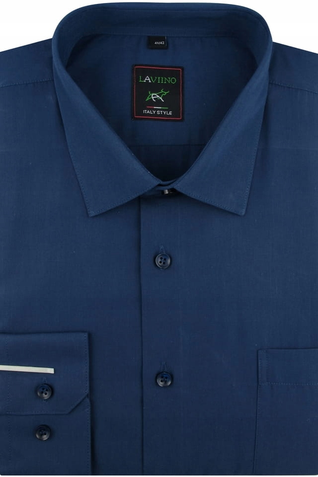 Duża Koszula Męska Elegancka gładka Prezent A183 Rękaw długi rękaw