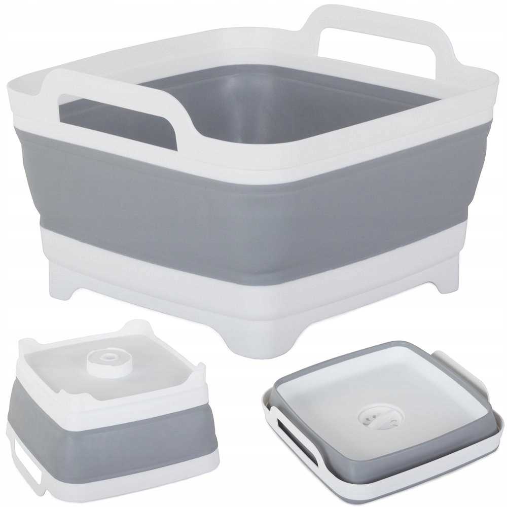 Silikonová Miska Nádoba S Odtokem Dřez Kempingová skládací miska