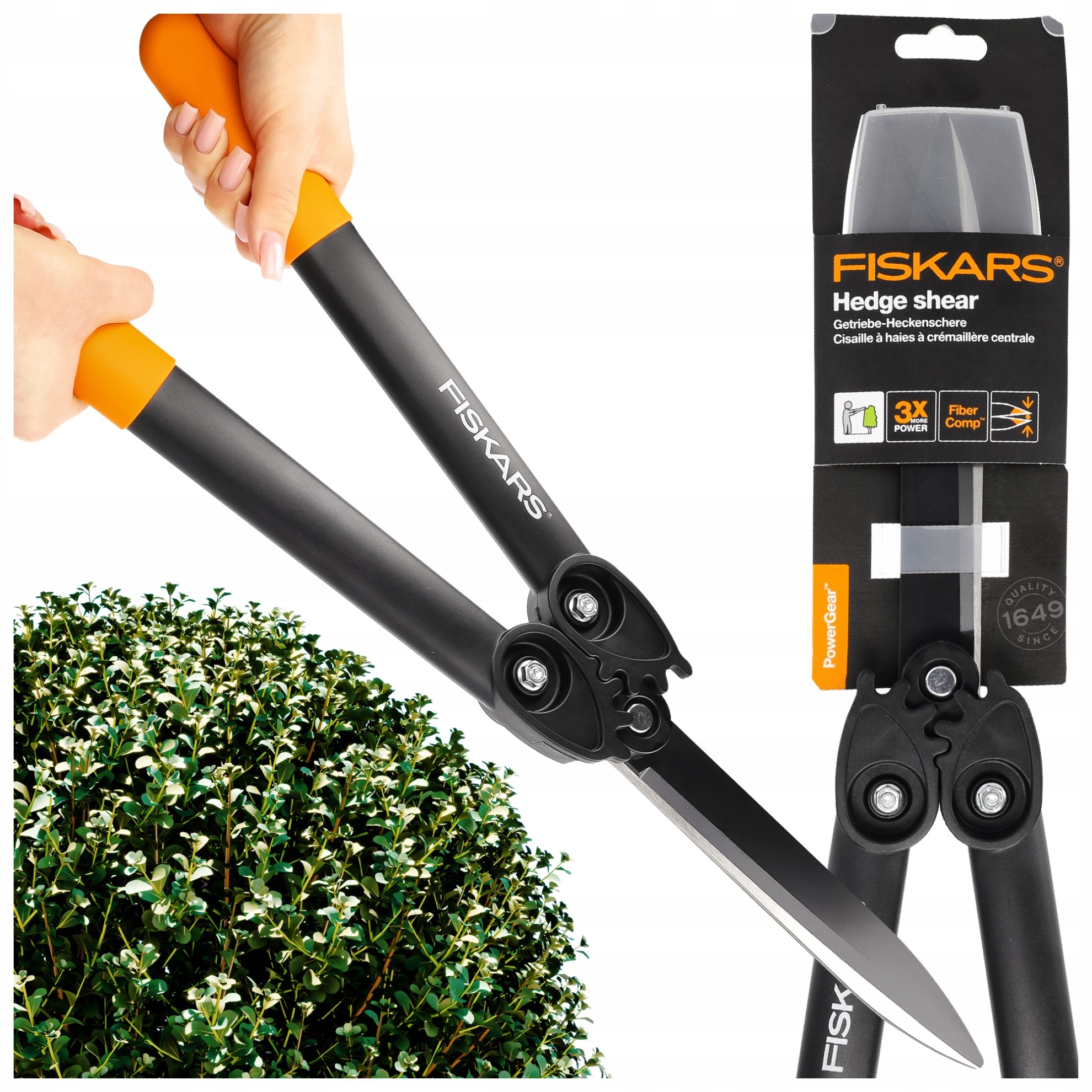 Nožnice Na Živý Plot Konárov Kríkov Rezanie kvetov Sekáč Fiskars Ručné