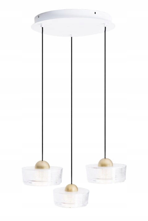 Lampa wisząca Led potrójna biała klosze 16 cm nad stół wyspę 3000K Maxlight