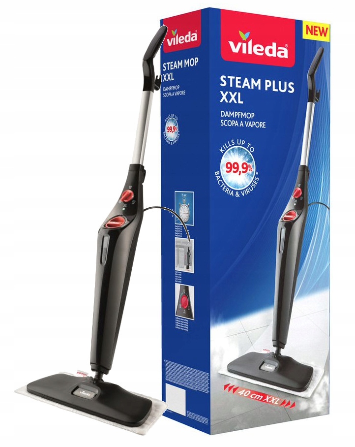 Vileda Mop parowy Steam Plus XXL (168935) • Cena, Opinie 10612604645