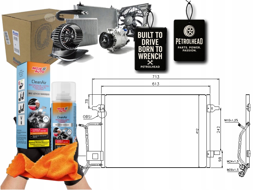 Kondenzátor Klimatizace Audi A6 1.8-2.8 01.97-01.05 #Petrolhead Pro+ Kit9
