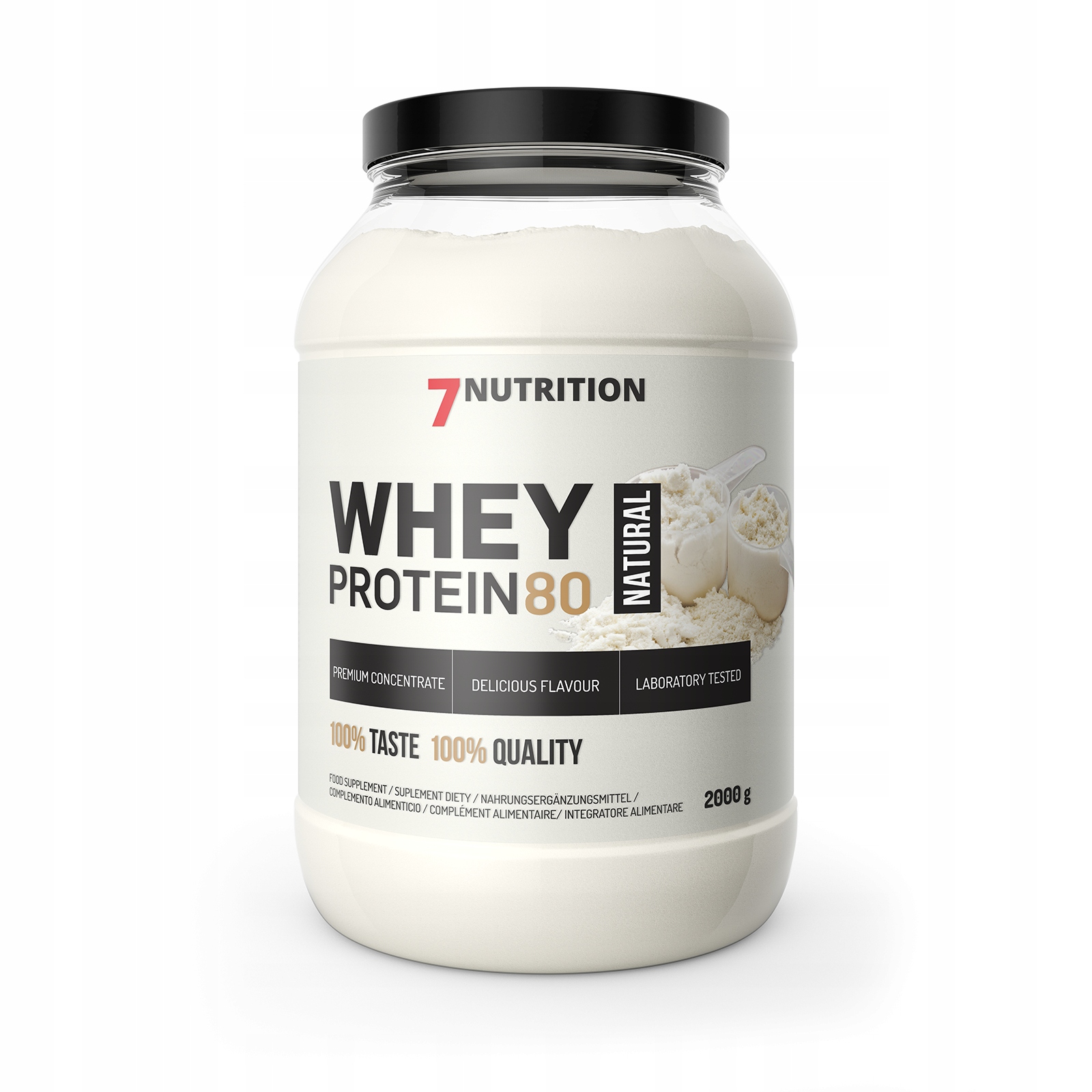 7NUTRITION Whey Protein 80 2000G Přírodní Wpc Protein Koncentrát Doplněk Stravy