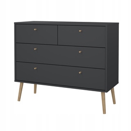 Komoda Bodo 99x82 cm szara mat 4 szuflady nowoczesna do salonu sypialni