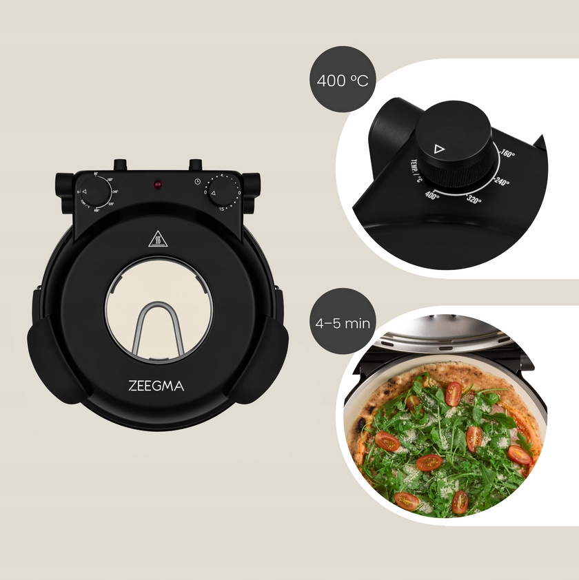 PIEC DO PIZZY KAMIENNY DOMOWY PIECYK PIZZA 400°C 1200W TERMOSTAT TIMER Model Pizza Chef