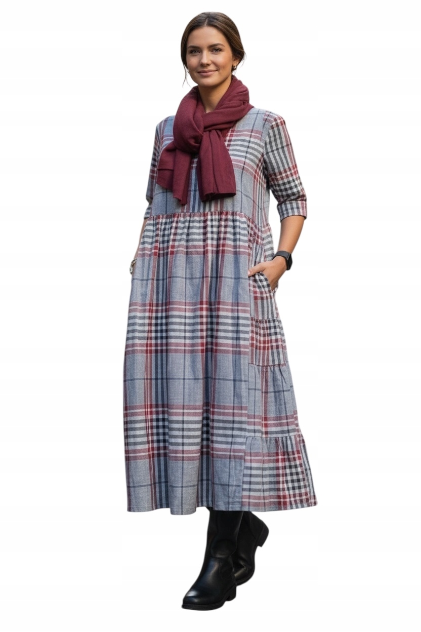 Šaty dámská kostkovaná Wendy Trendy oversize móda Italská italská móda