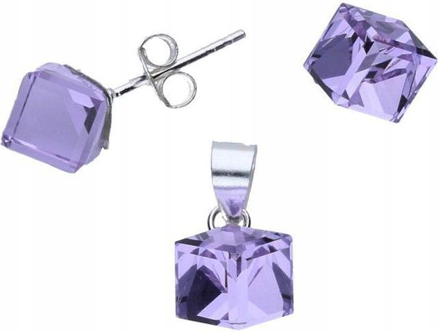 Stříbrný komplet 925 kostek z krystalů 2,2 g, elegantní vzor jako dárek