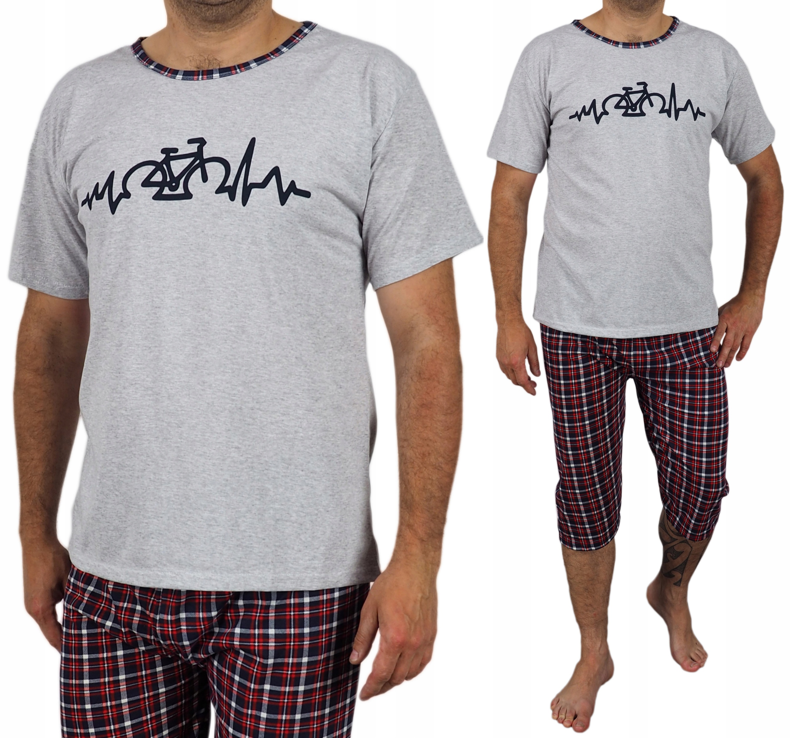 

Piżama Męska 2XL kratka Bawełna chłopak Rower XXL