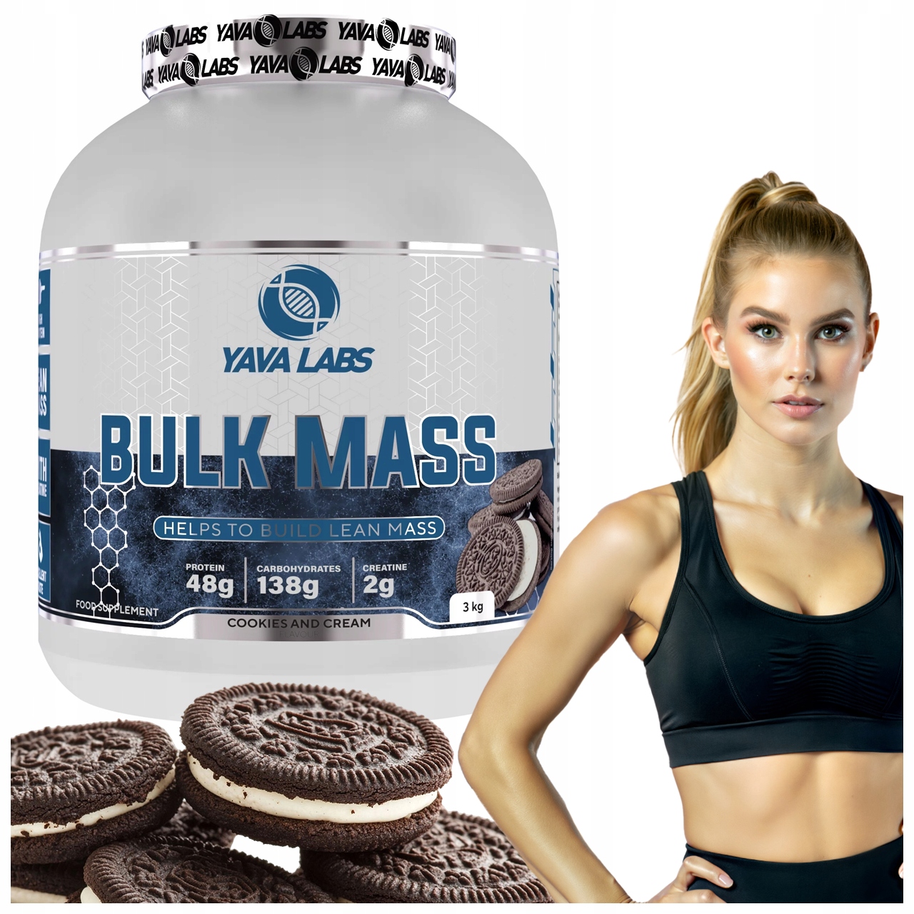 Gainer pro sportovce Bulk Mass Yava Labs Sušenky s krémem 1500 g