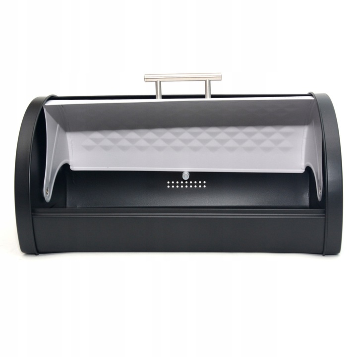 Chlebak biało czarny metalowy pojemnik ESTETYCZNY Linia Diamond