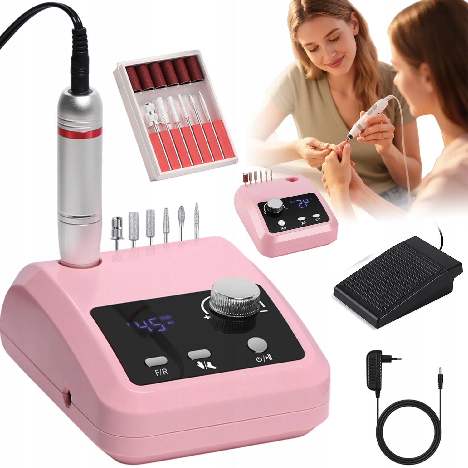 Elektrický Pilník S Nastavitelnou Rychlostí A 6 Různými Výměnnými Hlavicemi