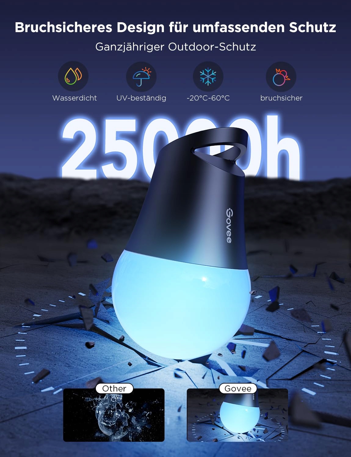 GOVEE Inteligentny Łańcuch Świetlny Girlanda Zewnętrzna Rgbic 30M ALEXA — miniatura 6
