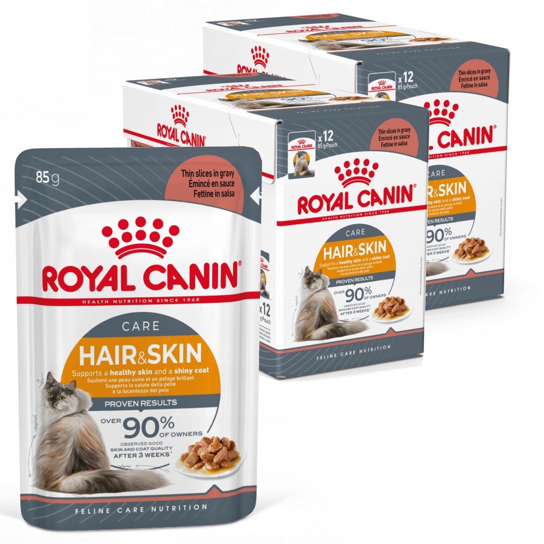 Royal Canin Hair & Skin 24x85g Mokra Karma Dla Kotów Dorosłych w Sosie