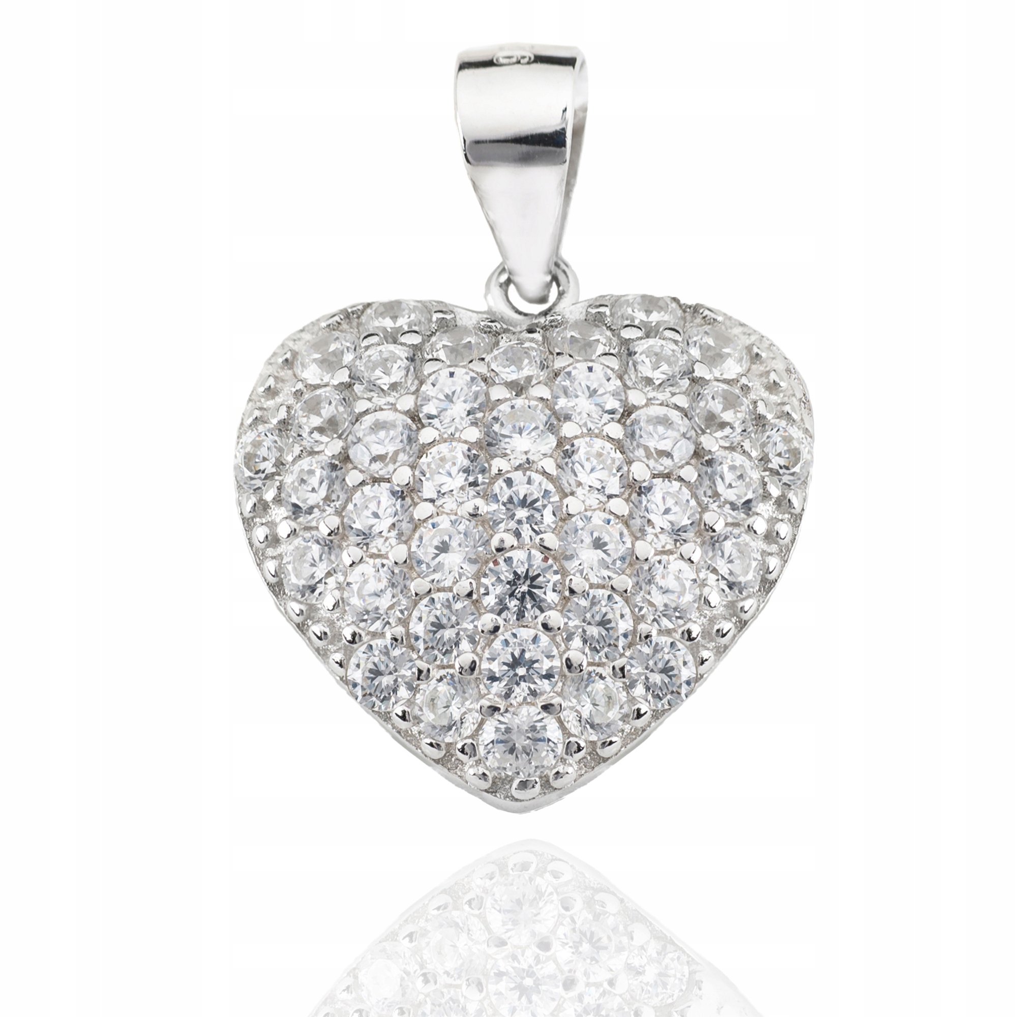 

Srebrne Serce Serduszko Z Cyrkoniami Wisiorek