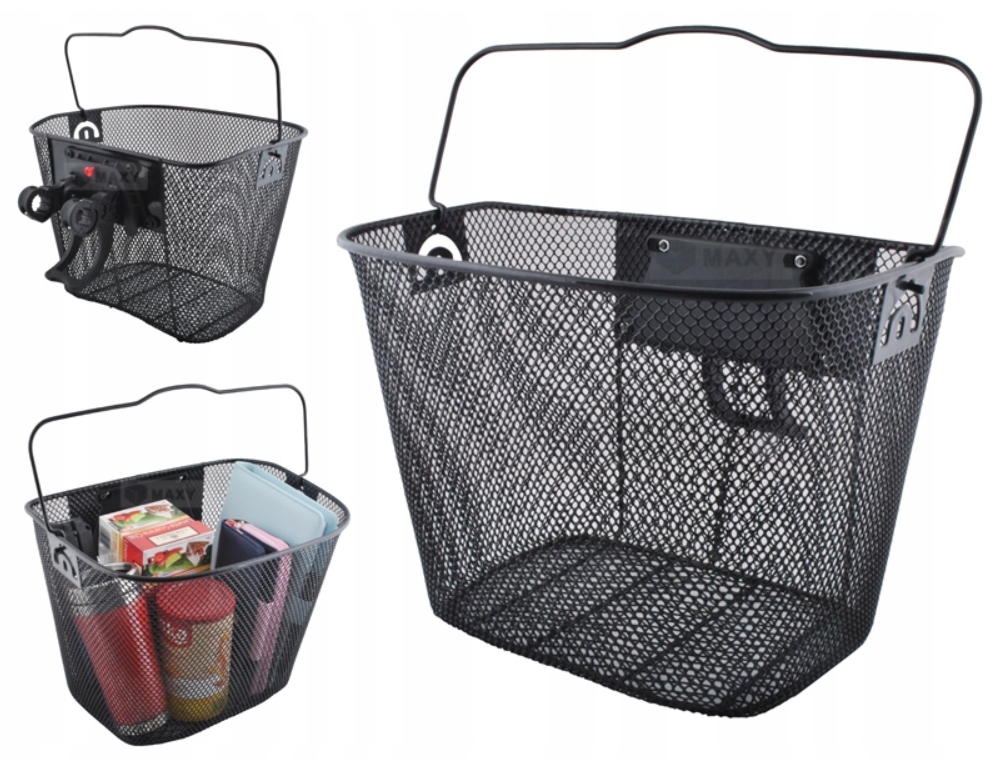 DUŻY KOSZYK NA ROWER METALOWY ROWEROWY KOSZ CLICK Marka Iso Trade