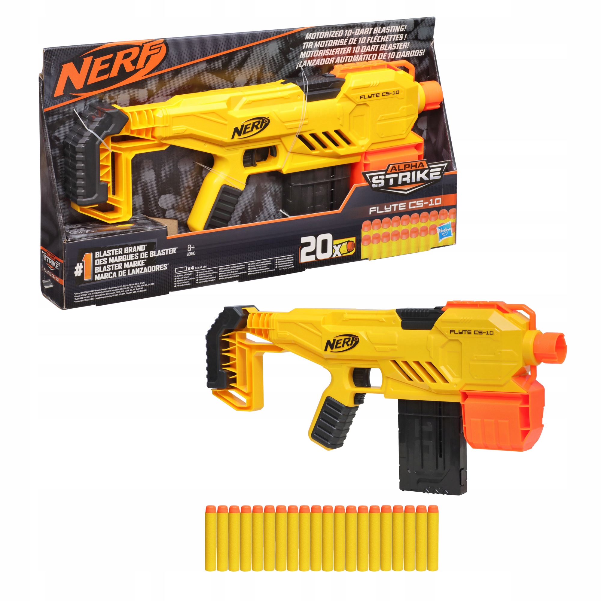 NERF FLYTE CS-10 E8696 AUTOMAT + MAGAZYNEK+DODATKI Wiek dziecka 8 lat +