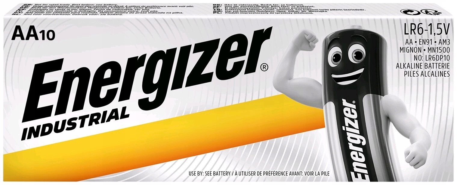 10x MOCNA BATERIA ENERGIZER INDUSTRIAL LR6 R6 AA Kod producenta 7638900361056