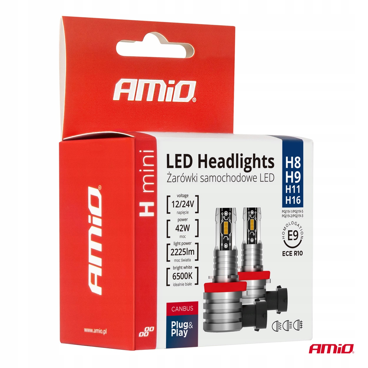 AMiO ŻARÓWKI SAMOCHODOWE LED H11 ŚNIEŻNA BIEL 6500 Rodzaj LED