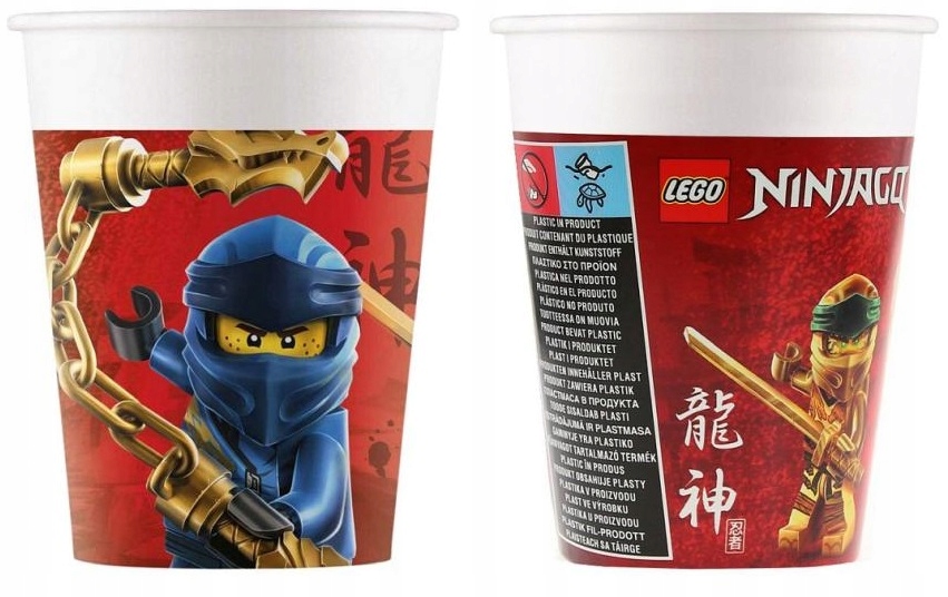ZESTAW KUBKI TALERZYKI LEGO NINJAGO NINJA GO 16szt Marka PartyPal