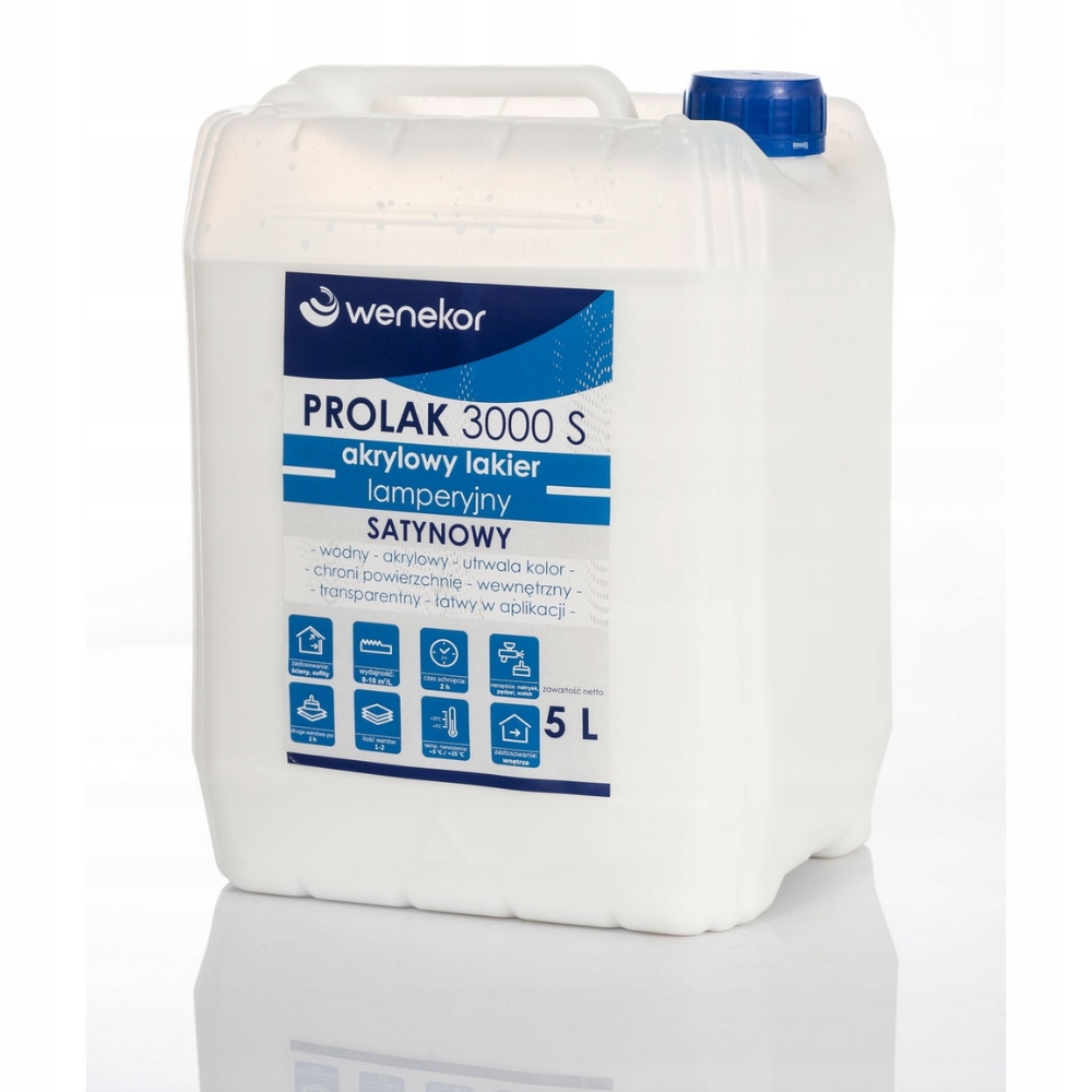 Lakier Akrylowy do ścian Satyna Bezbarwny 10 L