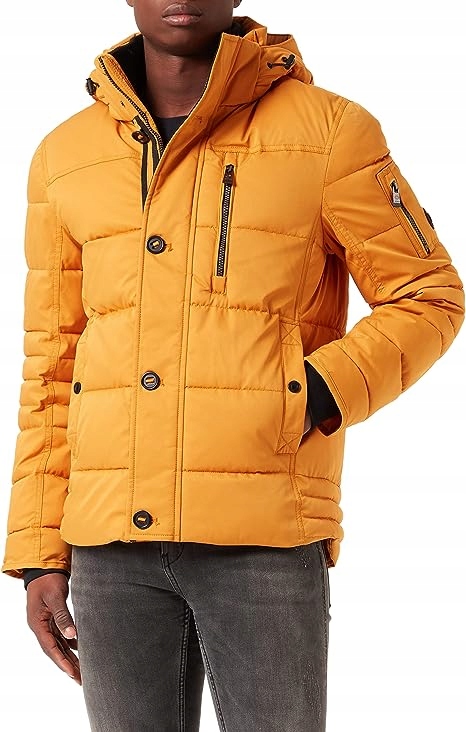 Tom Tailor Pánská Péřová Bunda Na Zimu Žlutá S Kapucí S Jxf