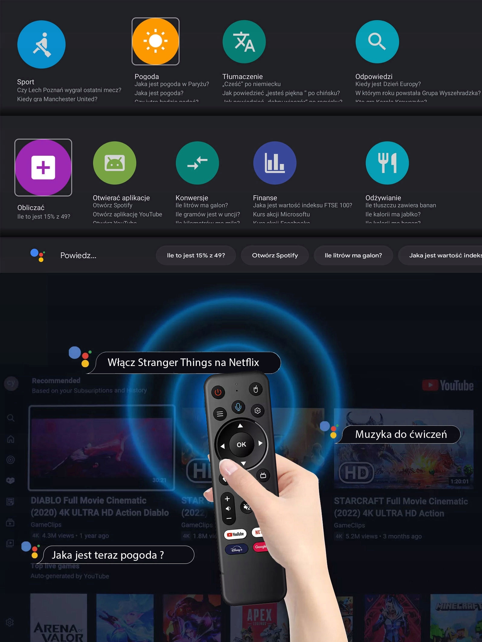 ODTWARZACZ MULTIMEDIALNY PRZYSTAWKA SMART STICK ANDROID TV 4K MENU PL WIFI Informacje o bezpieczeństwie CE