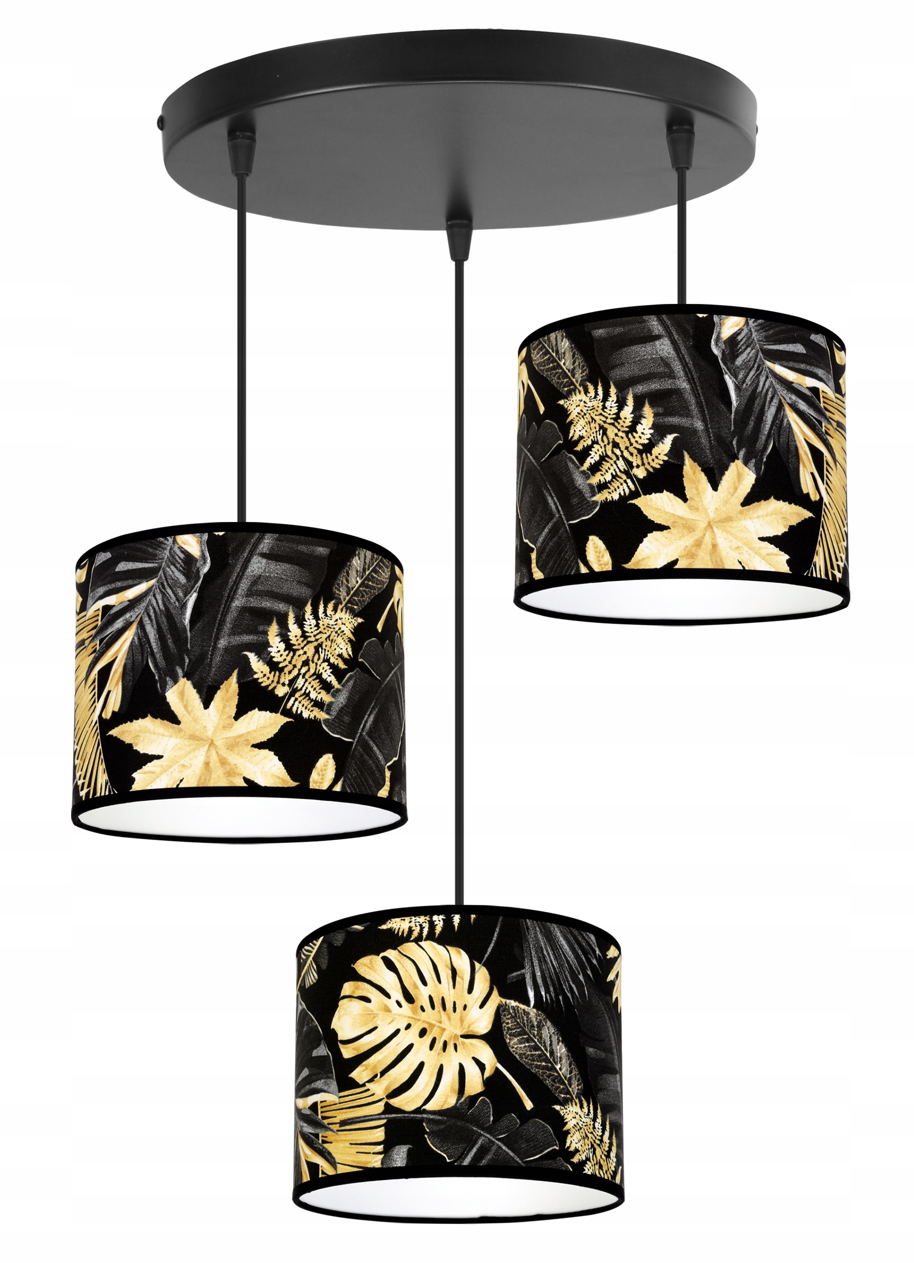 

Lampa Wisząca Sufitowa Abażur Złote Kwiaty Led