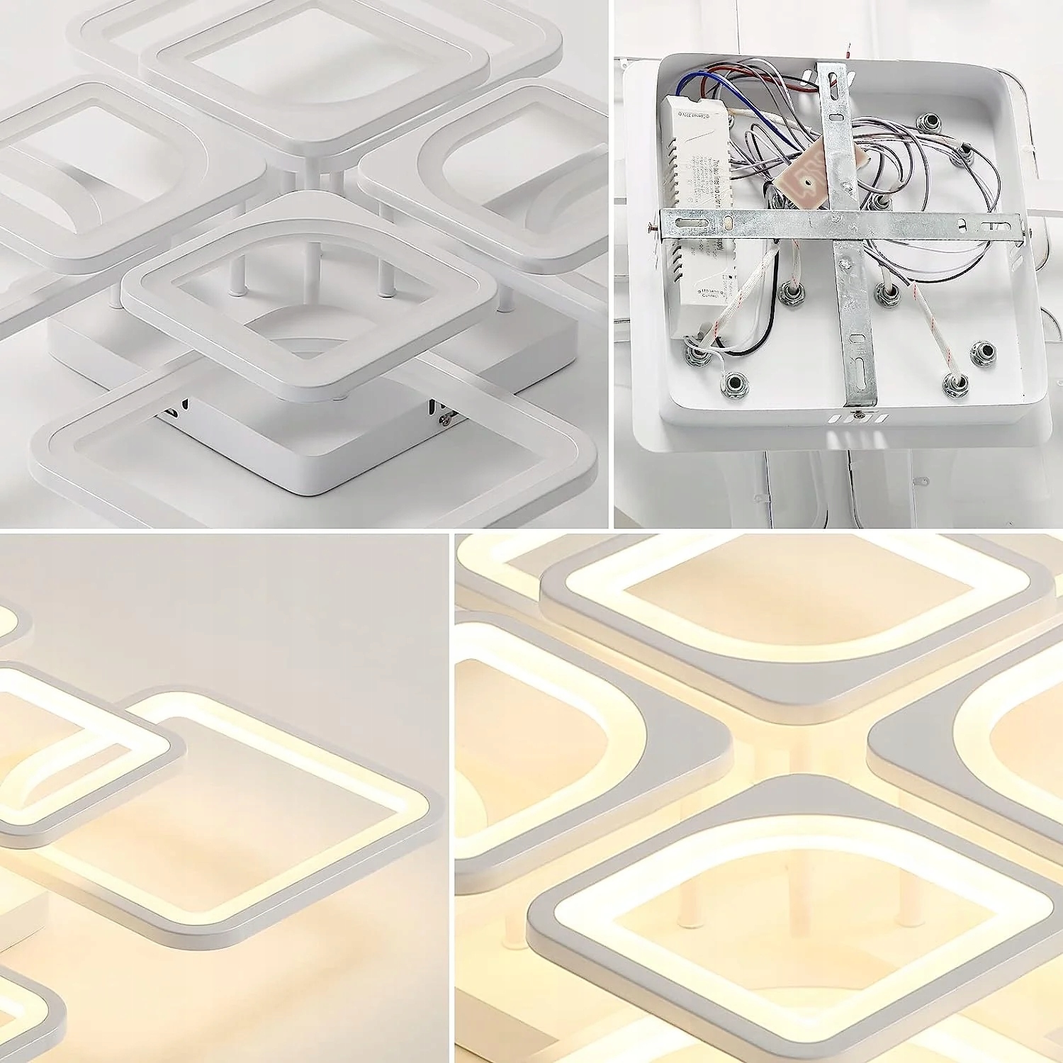 LAMPA SUFITOWA WISZĄCA LED 80W NOWOCZESNA ŻYRANDOL Z PILOTEM DO SALONU Kod producenta 30903503-2