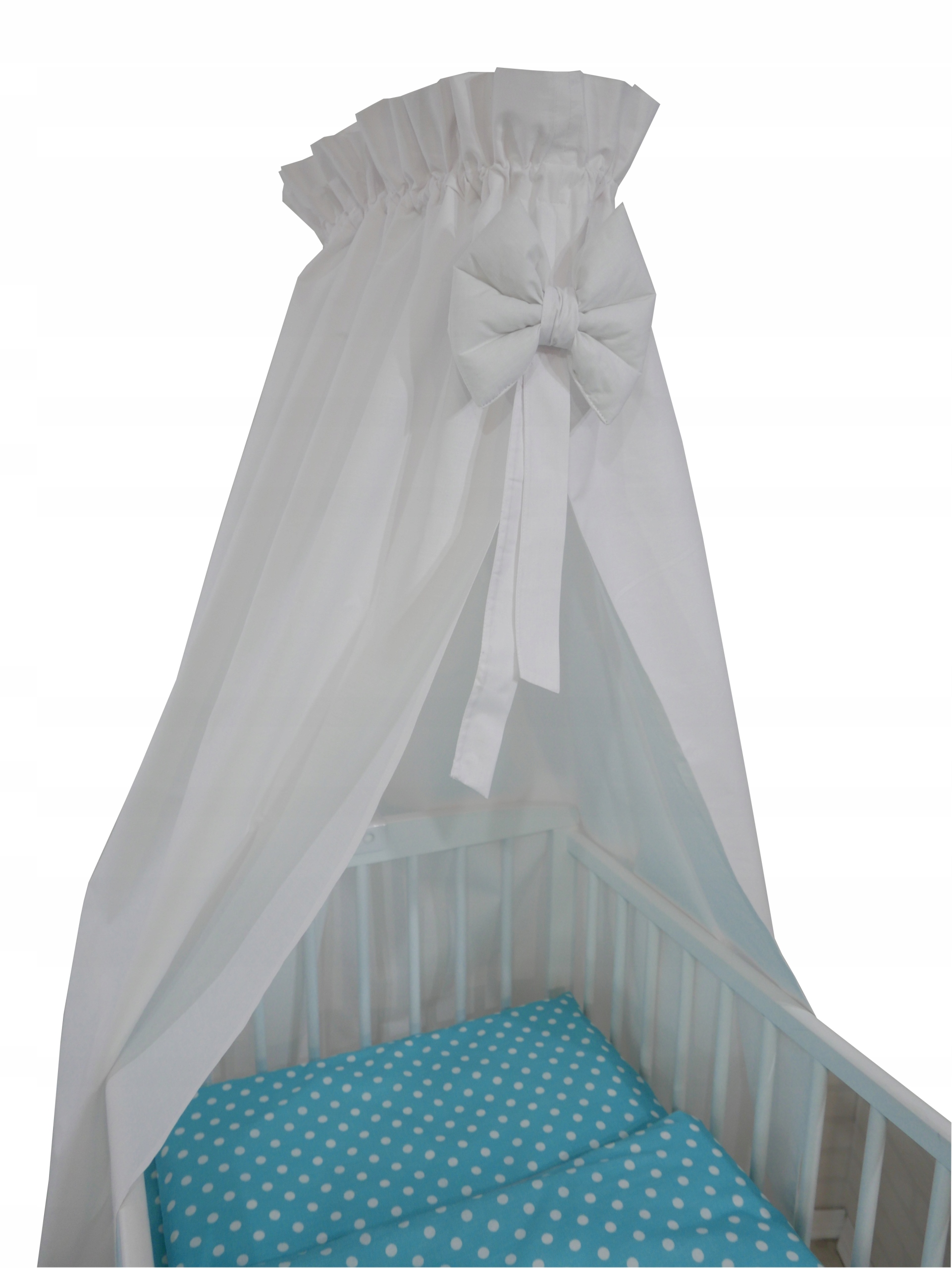 

baldachim do łóżeczka bawełna Biały